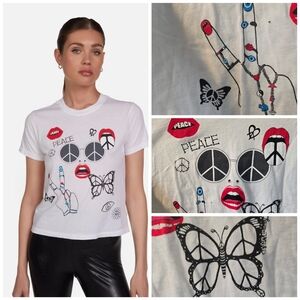 NWT Lauren Moshi White Graphic Tee